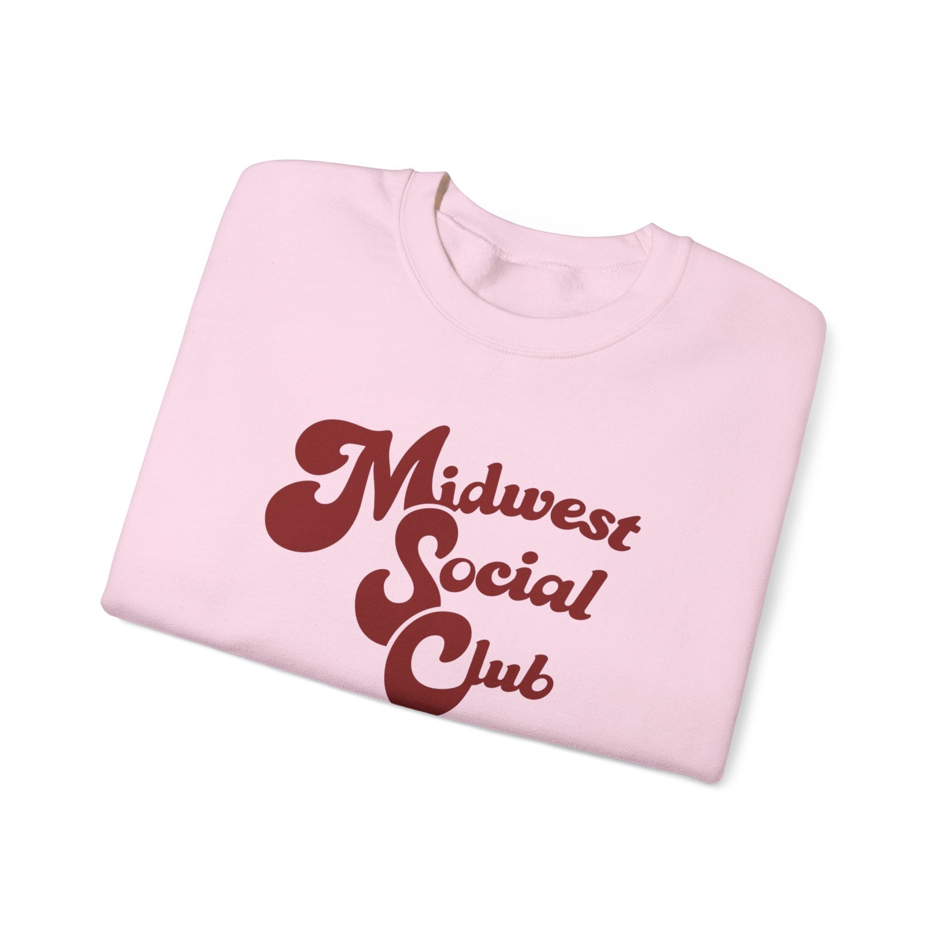 Midwest Social Club Sweatshirt — Retro Script Crewneck for Regional Pride