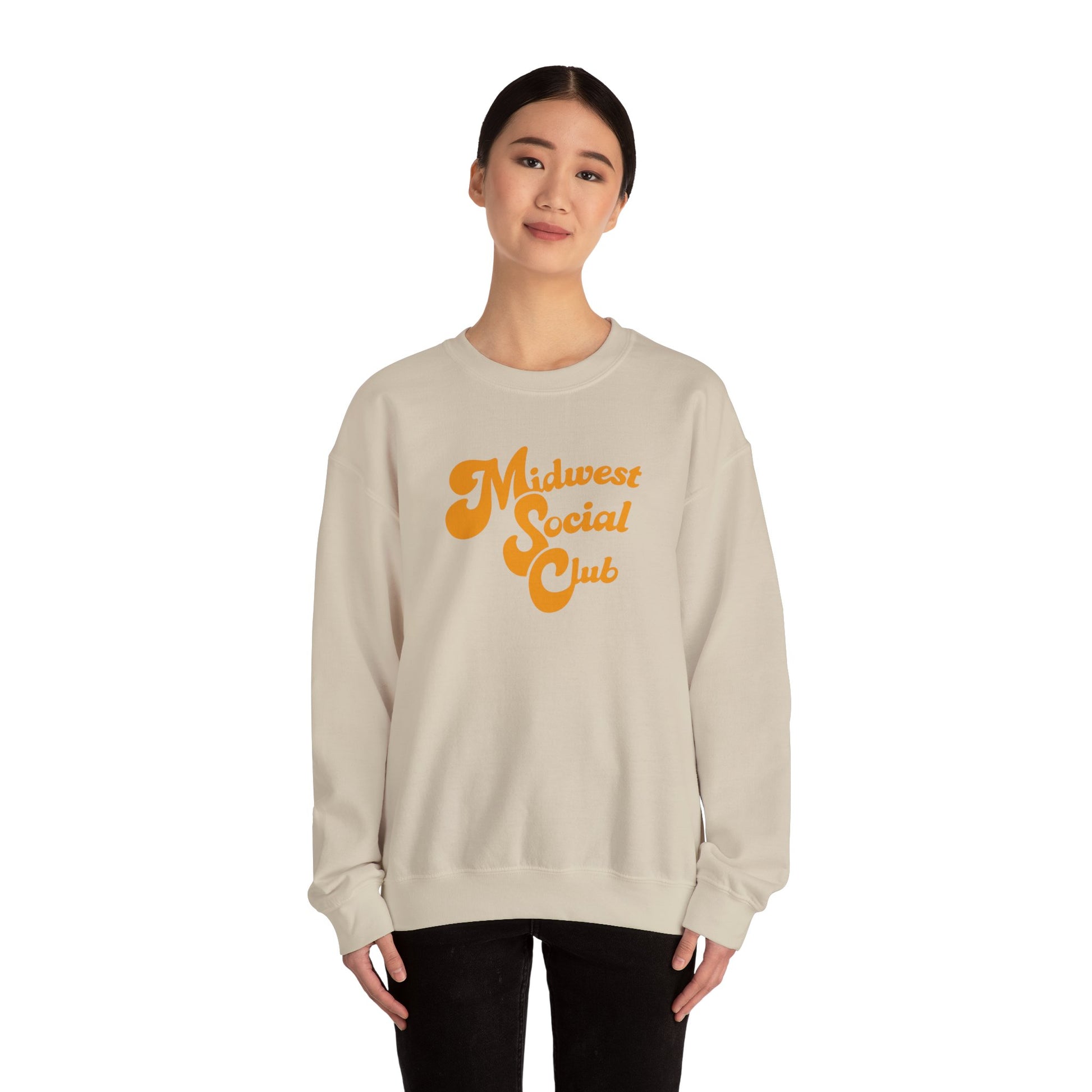 Midwest Social Club Sweatshirt — Retro Script Crewneck for Regional Pride