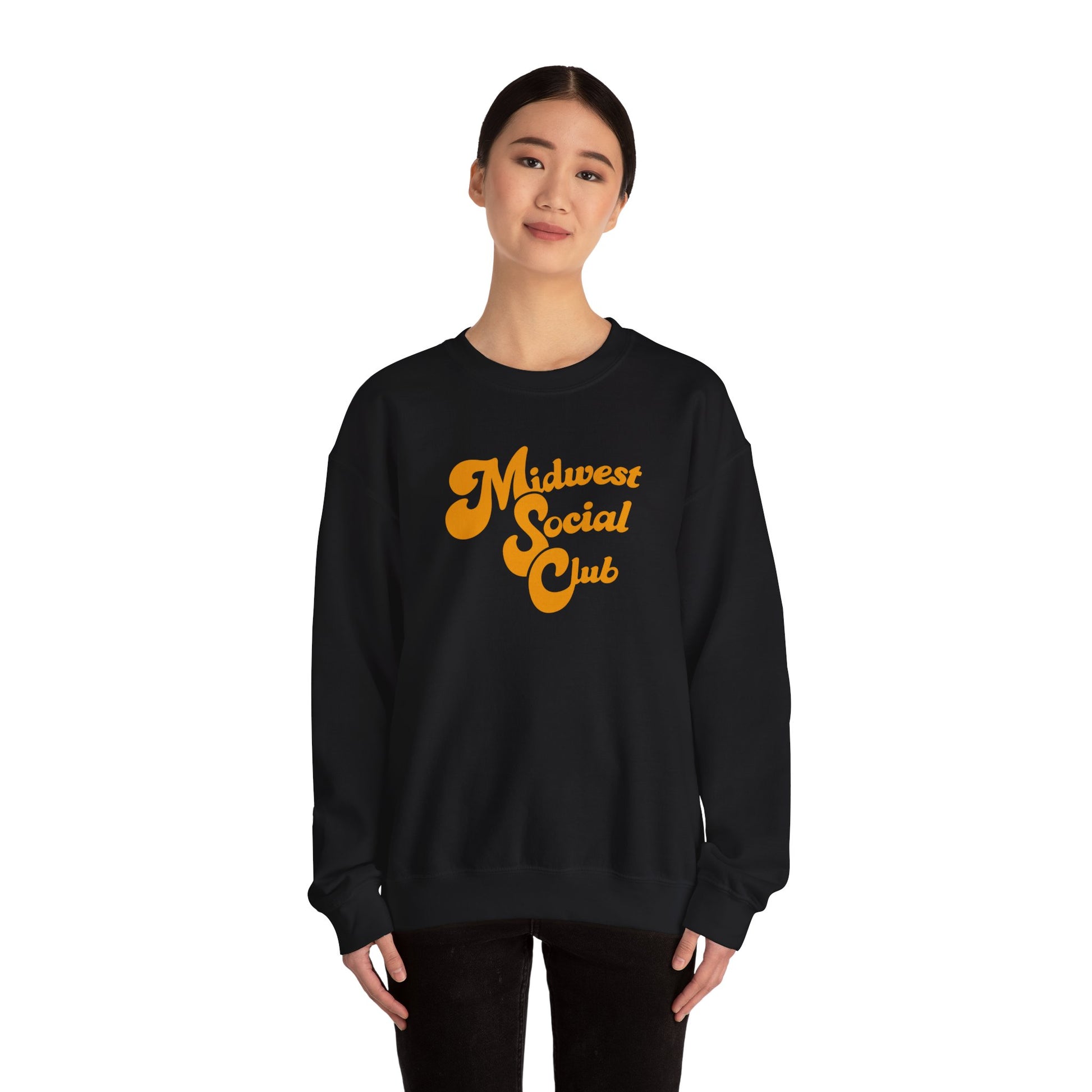 Midwest Social Club Sweatshirt — Retro Script Crewneck for Regional Pride