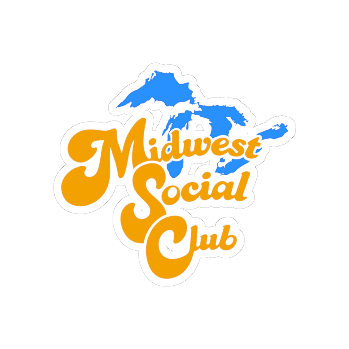 Midwest Social Club Stickers - Fun Outdoor Decor, Vinyl Decals, Laptop Stickers, Gift for Travel Lovers, Car Accessories