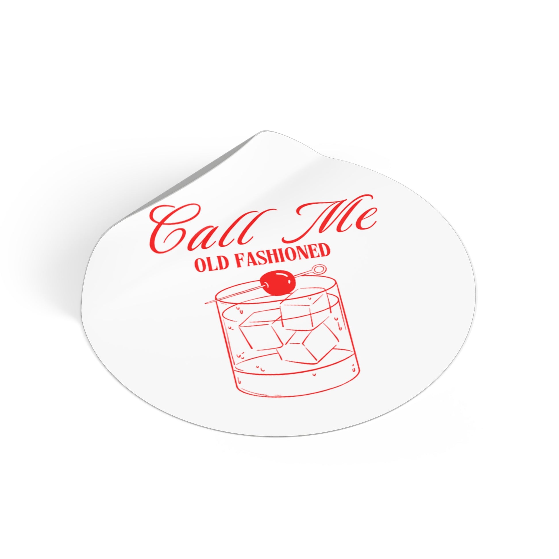 Vintage Cocktail Vinyl Stickers, Fun Bar Decor, Call Me Old Fashioned Stickers, Gift for Bartenders, Retro Drink Accessories