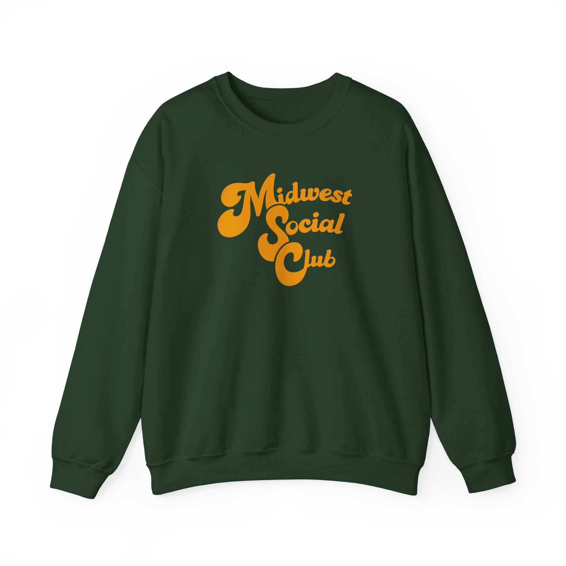 Midwest Social Club Sweatshirt — Retro Script Crewneck for Regional Pride