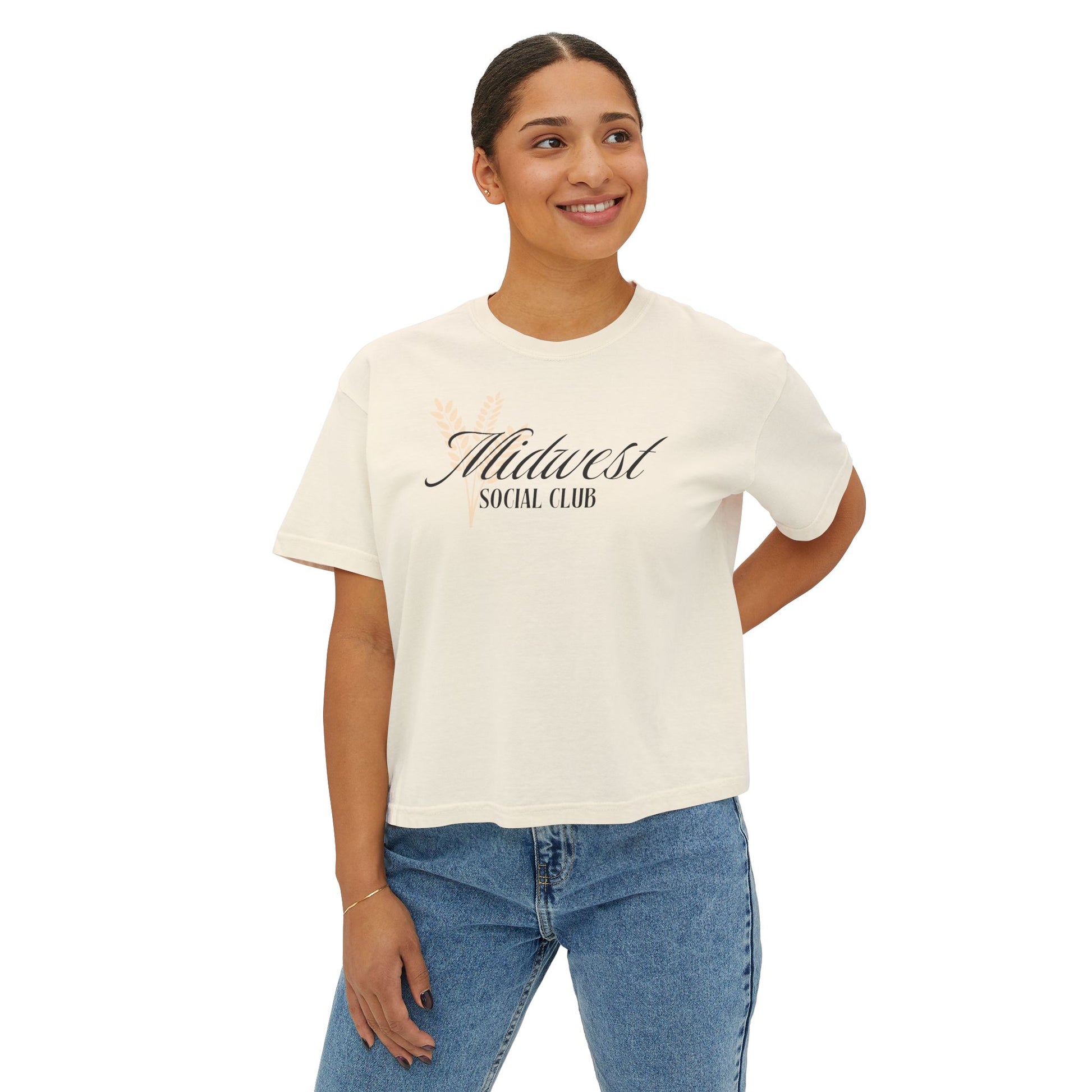 Midwest Social Club Women's Boxy Tee - Casual and Stylish Graphic Tee for Every Occasion
