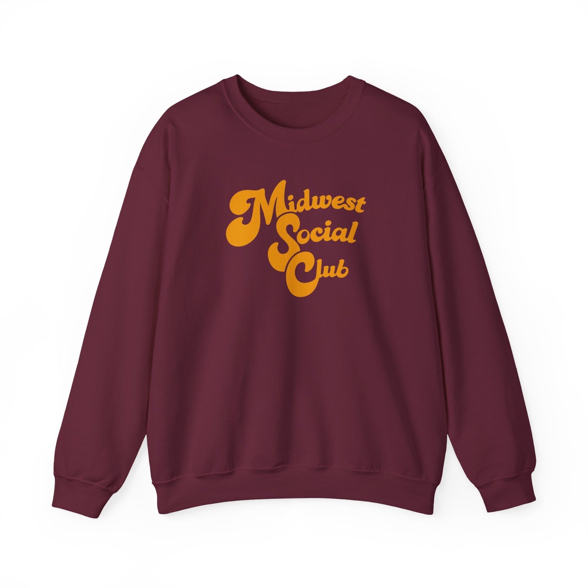 Midwest Social Club Sweatshirt — Retro Script Crewneck for Regional Pride