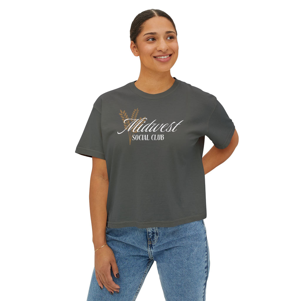 Midwest Social Club Women's Boxy Tee - Casual and Stylish Graphic Tee for Every Occasion