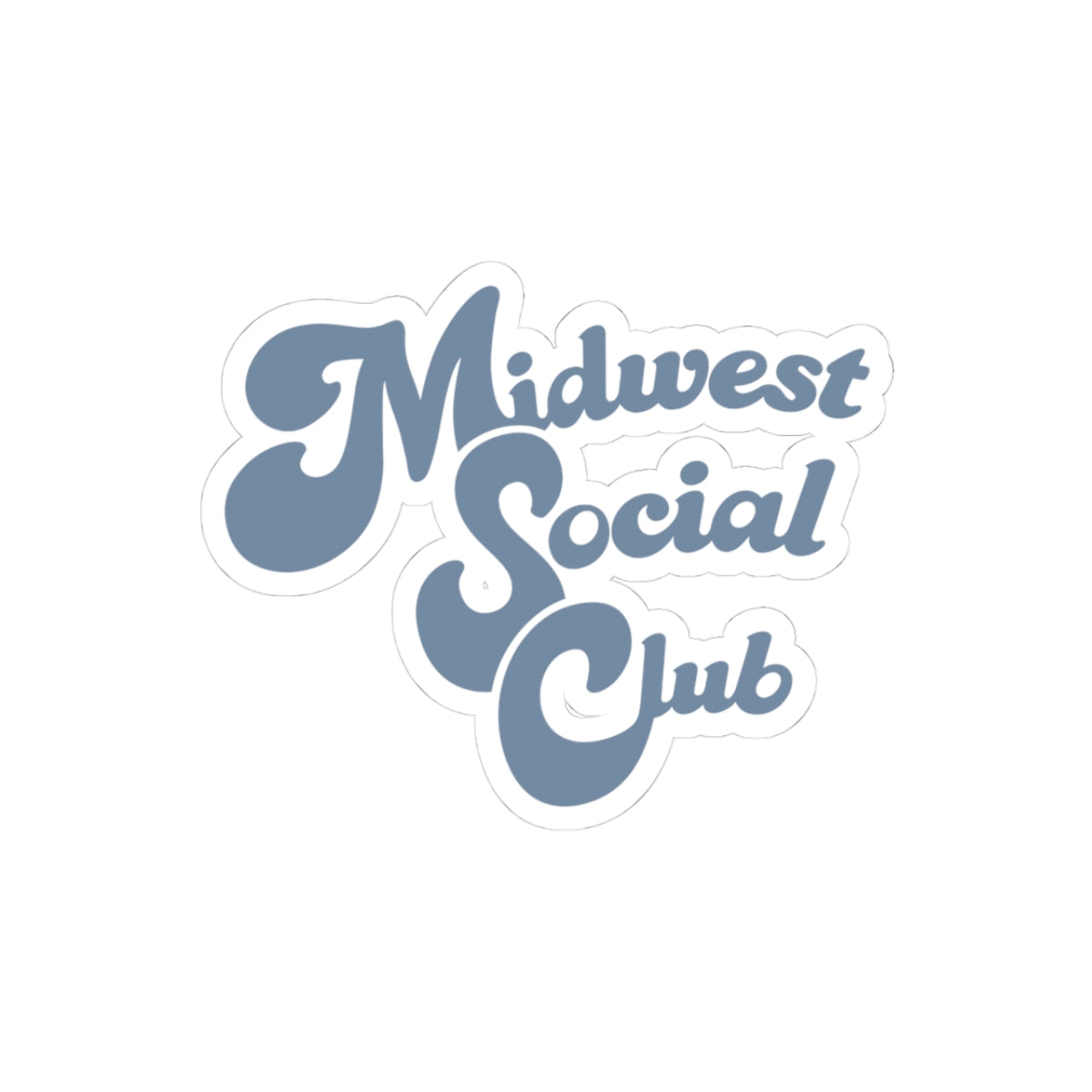 Midwest Social Club Kiss-Cut Stickers, Fun Decal for Laptops, Car Bumper, Water Bottles, Party Favors, Cool Wall Decor