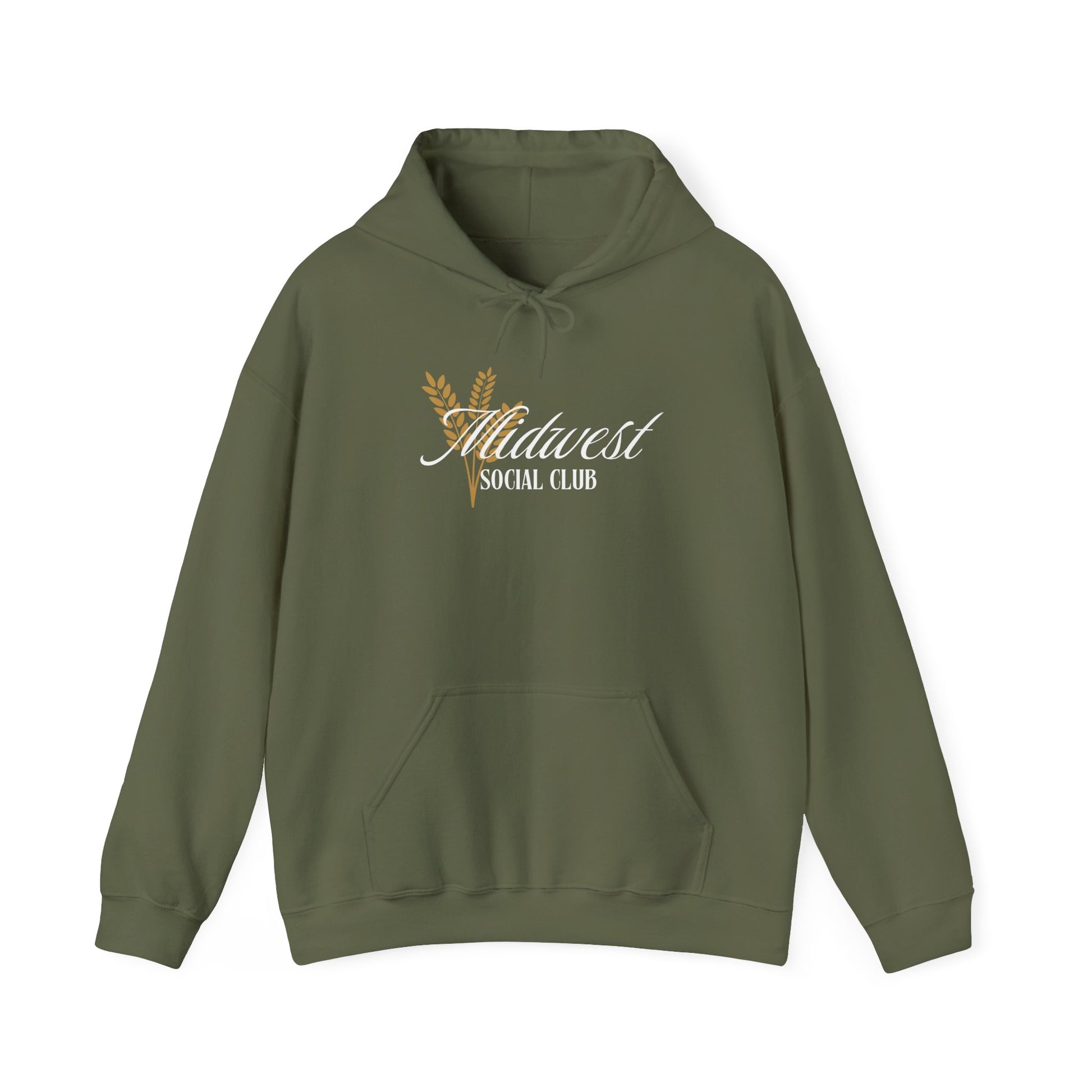 Midwest Social Club Hoodie — Autumn Wheat Graphic Hooded Sweatshirt