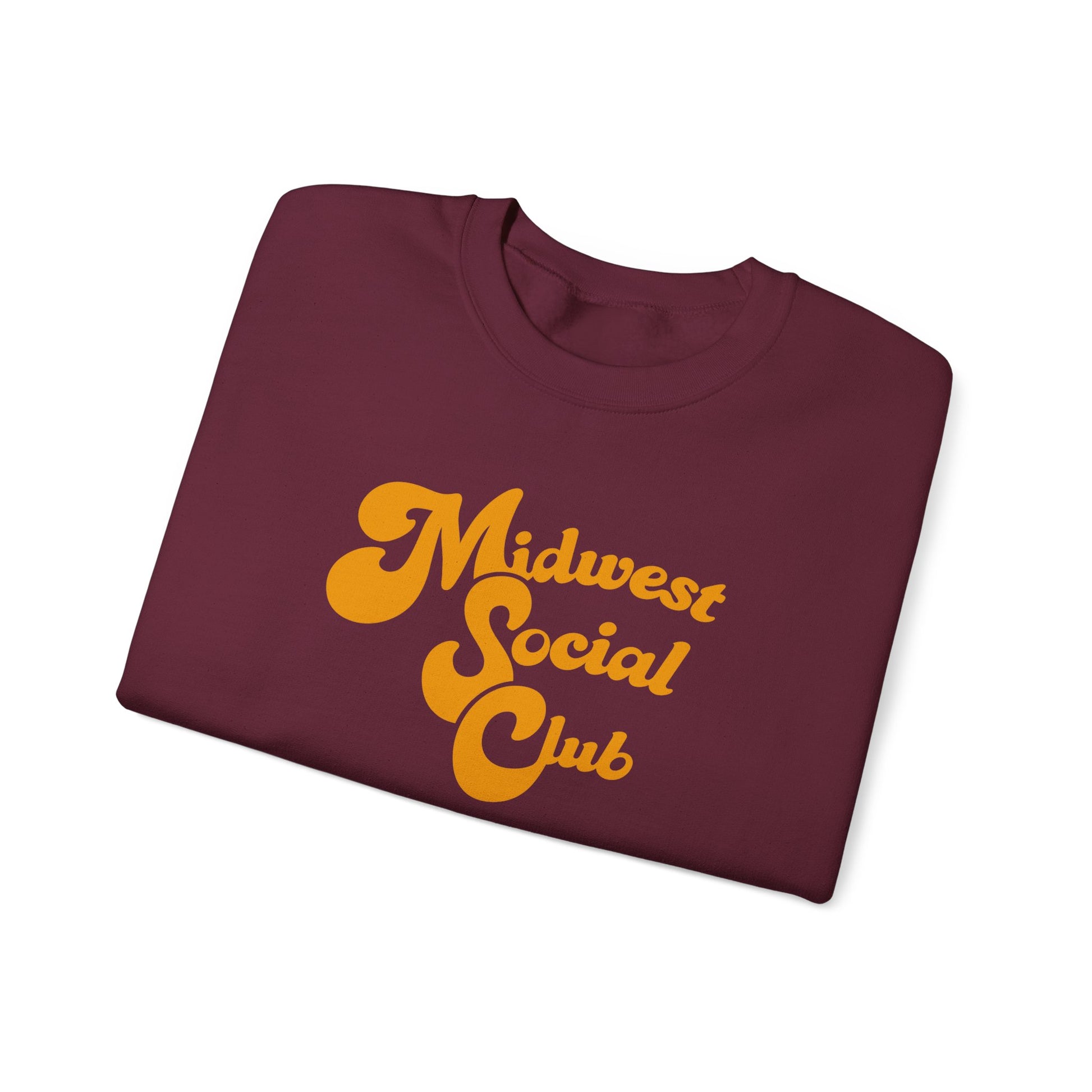 Midwest Social Club Sweatshirt — Retro Script Crewneck for Regional Pride