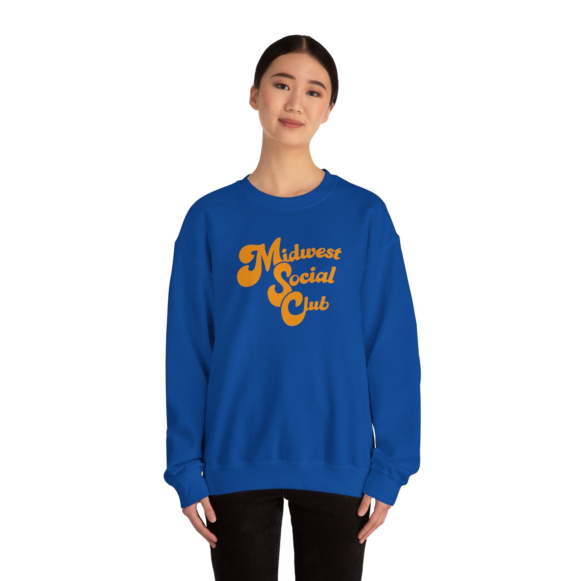 Midwest Social Club Sweatshirt — Retro Script Crewneck for Regional Pride