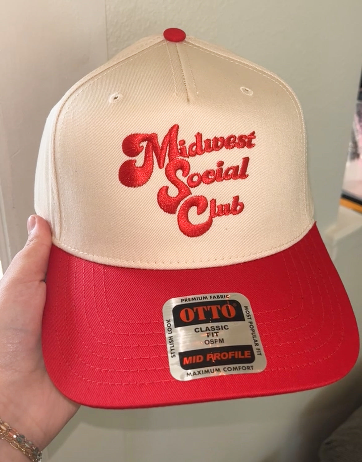 Midwest Social Club Red Embroidered Hat