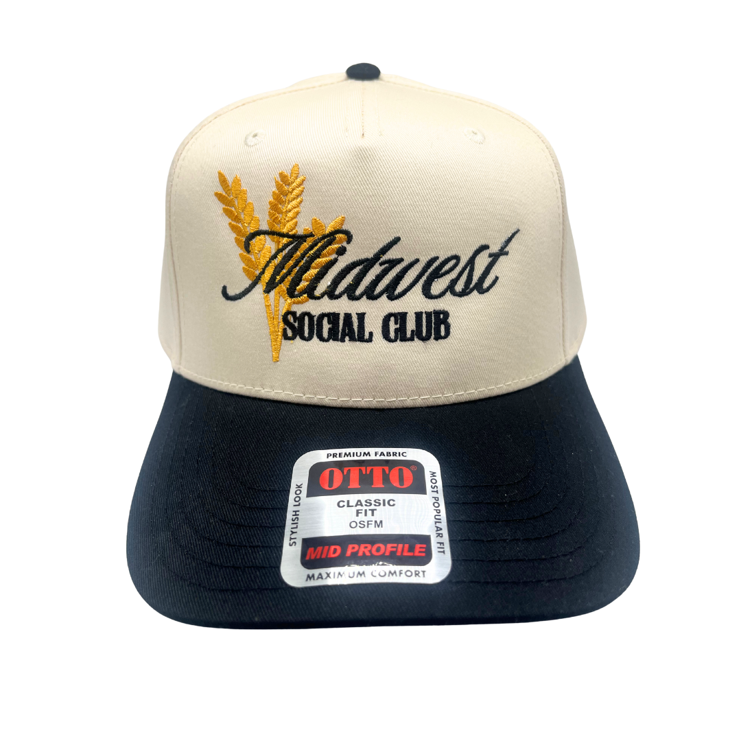 Midwest Social Club Black Embroidered Hat