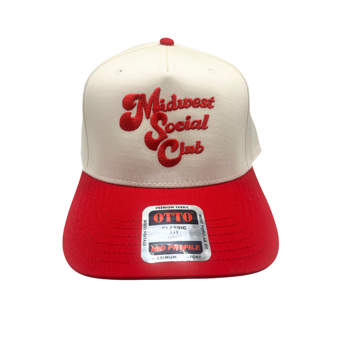 Midwest Social Club Red Embroidered Hat